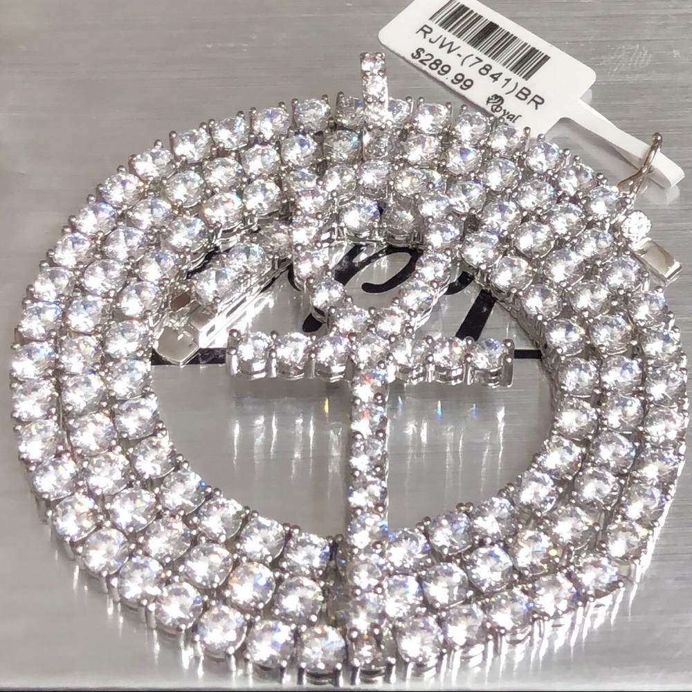 Brand New 20 inch Tennis Chain&ANKH CROSS pendant